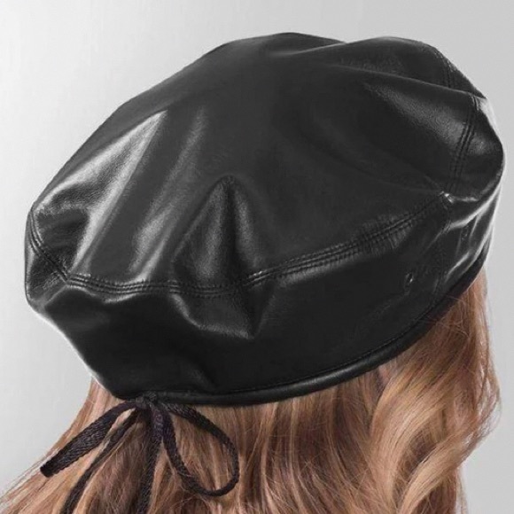 eric javits leather beret